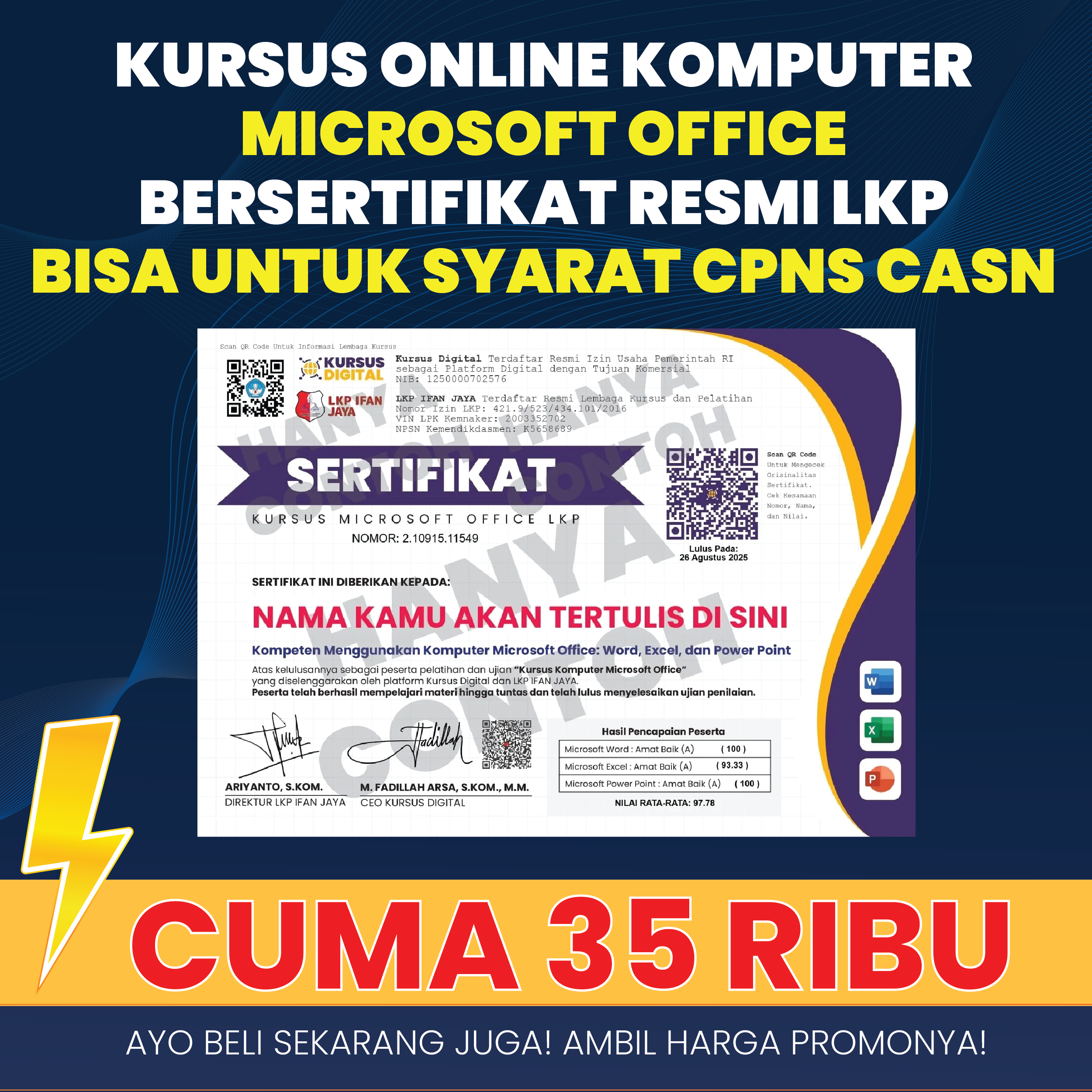 Kursus Online Microsoft Office Bersertifikat Resmi LKP